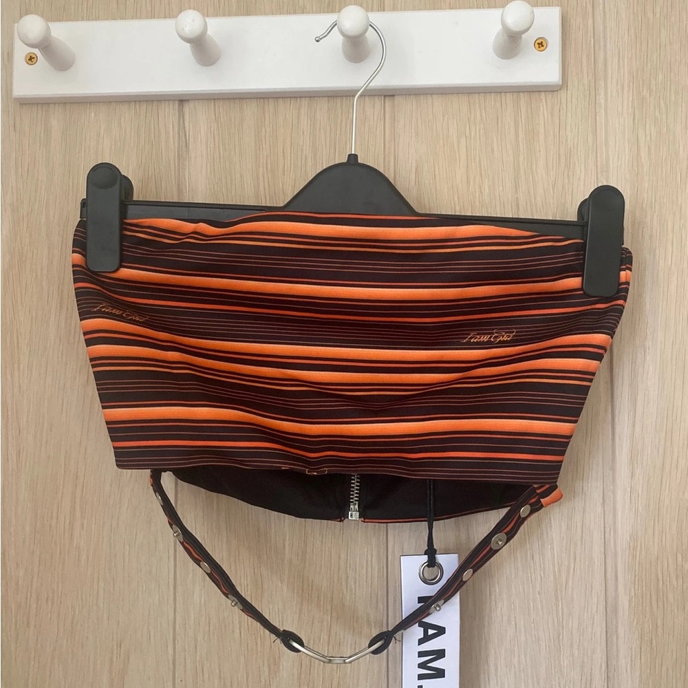 Striped Orange and Black Tube Top